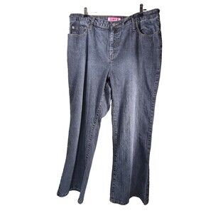 Vintage Zana Di Women's Jeans Sz 22 Petite Dark Wash Faded Stretch Denim Flared